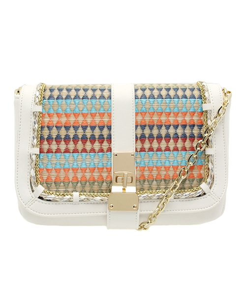 DouDou（ドゥドゥ）の「【DouDou】雑材コンビチェーンBag（ショルダーバッグ・レディース・ホワイト/その他1・FREE）」の12枚目の写真