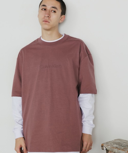 Calvin Klein（カルバン・クライン）の「Calvin Klein/カルバンクライン STANDARD LOGO CREWNECK フロントロゴ 半袖Tシャツ（Tシャツ/カットソー・メンズ・ライトグリーン/ネイビー/ブラック/ホワイト/ブラウン/グレイッシュベージュ/バーガンディー・M/L/XL/S）」の18枚目の写真