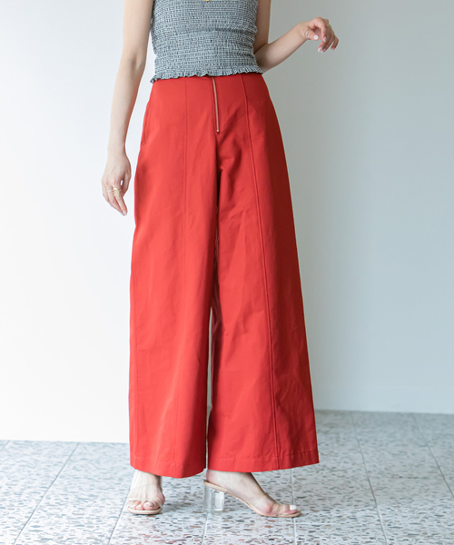 U by SPICK&SPAN(ユーバイスピックアンドスパン)の「ハイウエストチノパンツ(その他パンツ・レディース・ベージュ/ネイビー/レッド・38/36)」の3枚目の写真