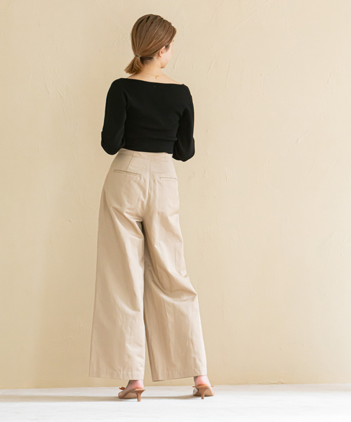 U by SPICK&SPAN(ユーバイスピックアンドスパン)の「ハイウエストチノパンツ(その他パンツ・レディース・ベージュ/ネイビー/レッド・38/36)」の5枚目の写真