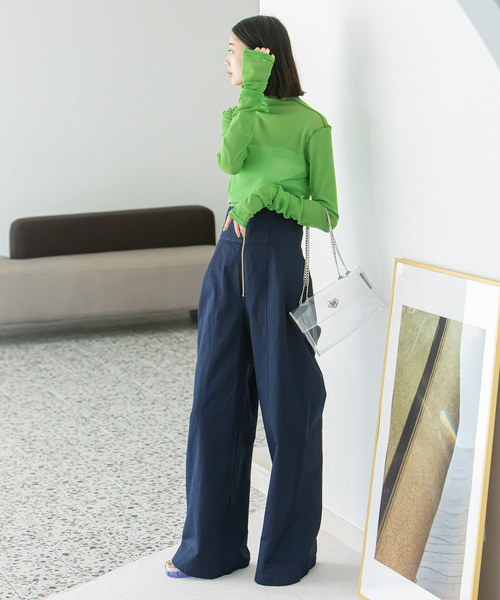 U by SPICK&SPAN(ユーバイスピックアンドスパン)の「ハイウエストチノパンツ(その他パンツ・レディース・ベージュ/ネイビー/レッド・38/36)」の15枚目の写真