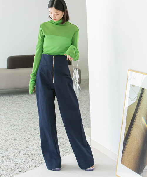 U by SPICK&SPAN(ユーバイスピックアンドスパン)の「ハイウエストチノパンツ(その他パンツ・レディース・ベージュ/ネイビー/レッド・38/36)」の16枚目の写真