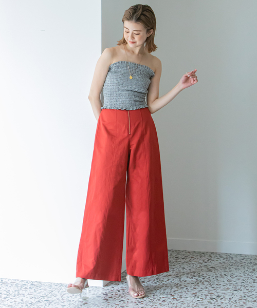 U by SPICK&SPAN(ユーバイスピックアンドスパン)の「ハイウエストチノパンツ(その他パンツ・レディース・ベージュ/ネイビー/レッド・38/36)」の20枚目の写真