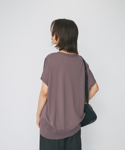 RIVE DROITE（リヴドロワ）の「バックタック浅Vネックニット（ニット/セーター・レディース・チャコールグレー/モカ/パープル・FREE）」の13枚目の写真