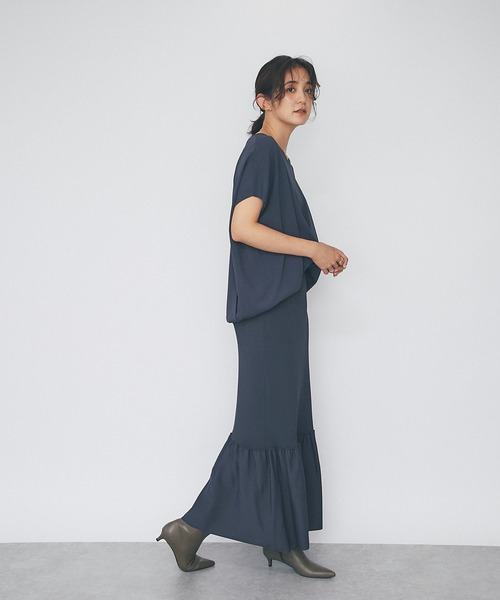 RIVE DROITE（リヴドロワ）の「バックタック浅Vネックニット（ニット/セーター・レディース・チャコールグレー/モカ/パープル・FREE）」の14枚目の写真