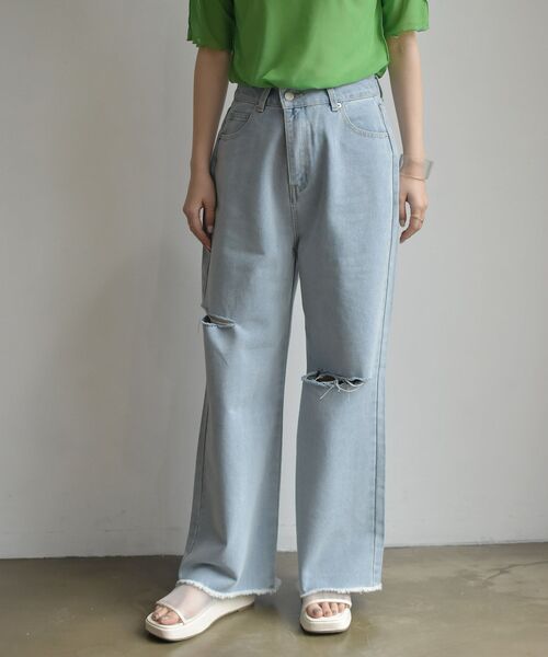 ブランド古着 ダメージ加工デニムパンツ デニムパンツ Retro Girl レトロガール のファッション通販 Zozoused