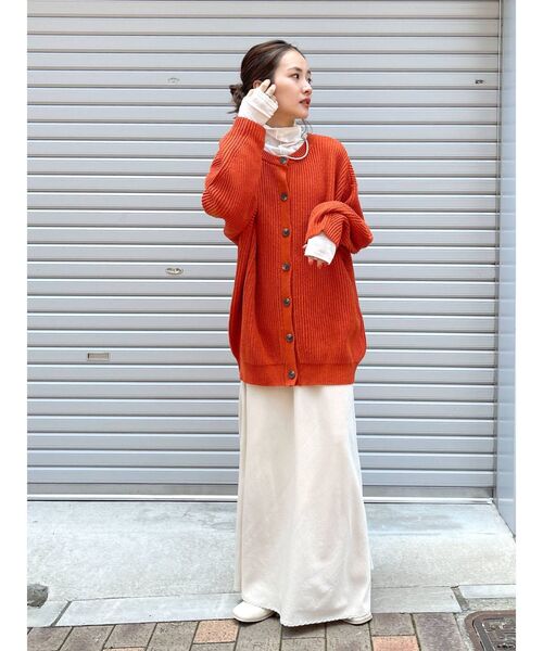 Ungrid（アングリッド）の「BRiCO ルーズニットカーデ（カーディガン/ボレロ・レディース・ブラウン/グリーン/オレンジ・FREE）」の13枚目の写真