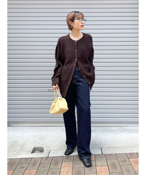 Ungrid（アングリッド）の「BRiCO ルーズニットカーデ（カーディガン/ボレロ・レディース・ブラウン/グリーン/オレンジ・FREE）」の12枚目の写真