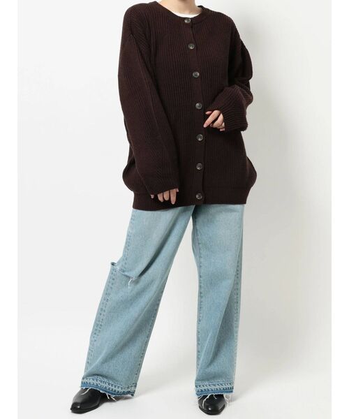 Ungrid（アングリッド）の「BRiCO ルーズニットカーデ（カーディガン/ボレロ・レディース・ブラウン/グリーン/オレンジ・FREE）」の20枚目の写真