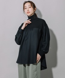 Munich | レーヨンポリエステルビエラ×ニットハイネックプルオーバー(シャツ/ブラウス)