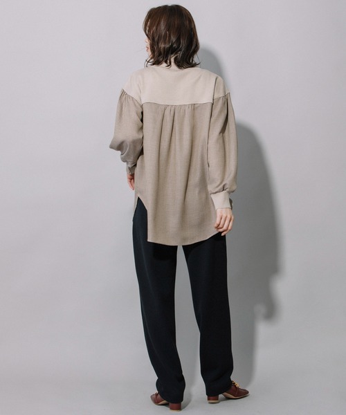 Munich（ミューニック）の「レーヨンポリエステルビエラ×ニットハイネックプルオーバー（シャツ/ブラウス・レディース・ブラック/ベージュ/ネイビー・FREE）」の18枚目の写真