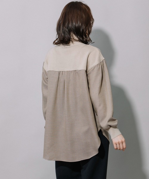 Munich（ミューニック）の「レーヨンポリエステルビエラ×ニットハイネックプルオーバー（シャツ/ブラウス・レディース・ブラック/ベージュ/ネイビー・FREE）」の21枚目の写真