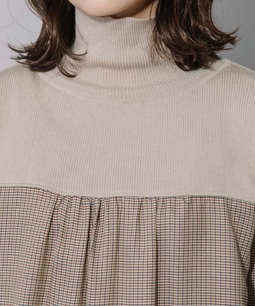 Munich（ミューニック）の「レーヨンポリエステルビエラ×ニットハイネックプルオーバー（シャツ/ブラウス・レディース・ブラック/ベージュ/ネイビー・FREE）」の22枚目の写真