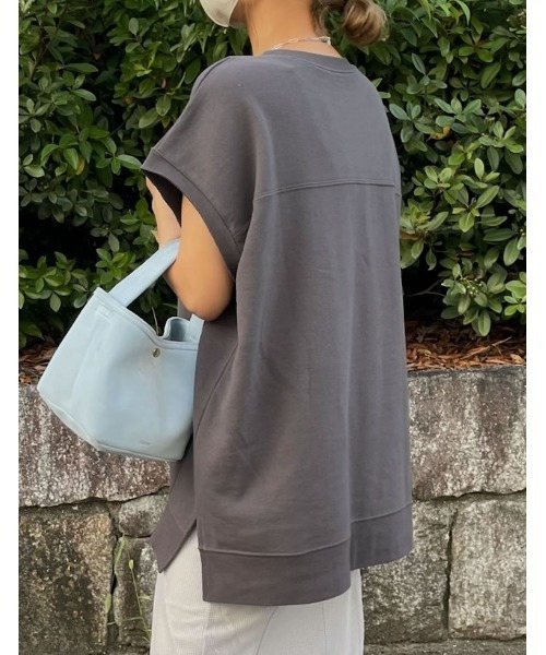 Re:EDIT（リエディ）の「裏毛カレッジロゴノースリーブスウェットプルオーバー（スウェット・レディース・ホワイト/オートミール/グリーン/チャコールグレー・MEDIUM/LARGE）」の8枚目の写真