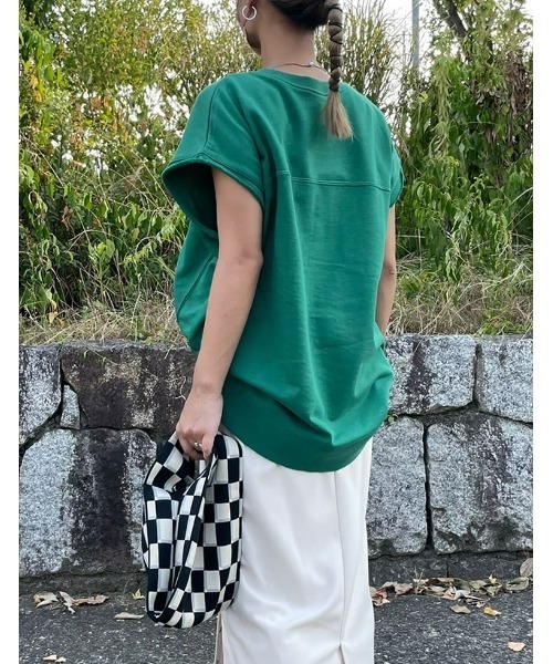 Re:EDIT（リエディ）の「裏毛カレッジロゴノースリーブスウェットプルオーバー（スウェット・レディース・ホワイト/オートミール/グリーン/チャコールグレー・MEDIUM/LARGE）」の14枚目の写真