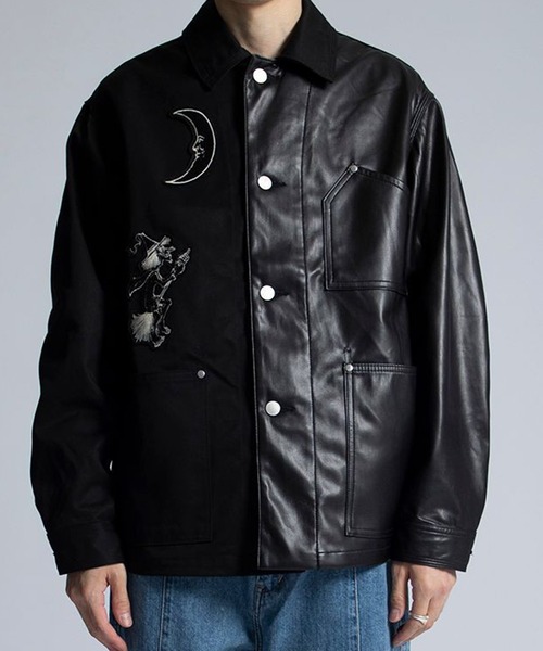 jieda レザーデニムカバーオール Jieda（ジエダ）の「SWITCHING COVERALLS（カバーオール）」 - WEAR