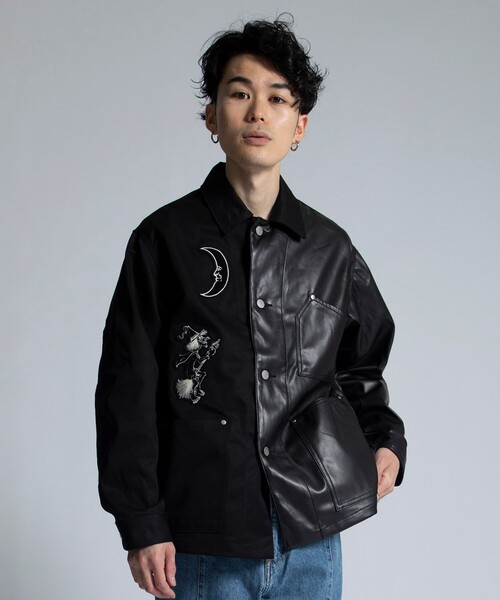 jieda レザーデニムカバーオール Jieda（ジエダ）の「SWITCHING COVERALLS（カバーオール）」 - WEAR