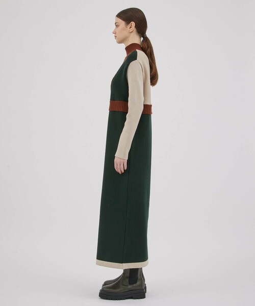 A + TOKYO（エープラストウキョウ）の「カラーブロック2wayニットワンピ（ワンピース・レディース・ブルー/ブラウン/ピンク・1/2）」の9枚目の写真