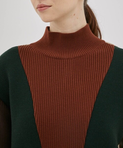 A + TOKYO（エープラストウキョウ）の「カラーブロック2wayニットワンピ（ワンピース・レディース・ブルー/ブラウン/ピンク・1/2）」の11枚目の写真