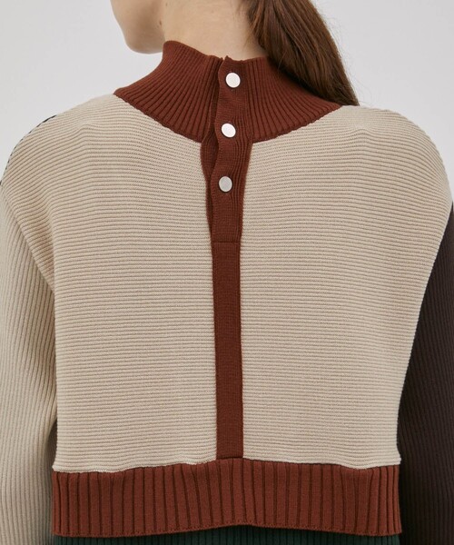 A + TOKYO（エープラストウキョウ）の「カラーブロック2wayニットワンピ（ワンピース・レディース・ブルー/ブラウン/ピンク・1/2）」の13枚目の写真