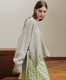 LE CIEL BLEU - ルシェルブルー　ニット　ライトグレー ル シェル ブルー - LE CIEL BLEU | Wool Cashmere V Neck