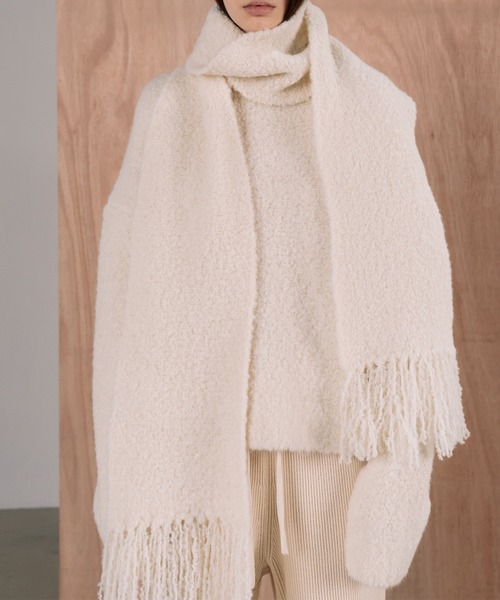 アルパカタッチ ブークレマフラー / TRIMMING BOUCLE MUFFLER/ L223KN07【LE17SEPTEMBRE】【2022PF】