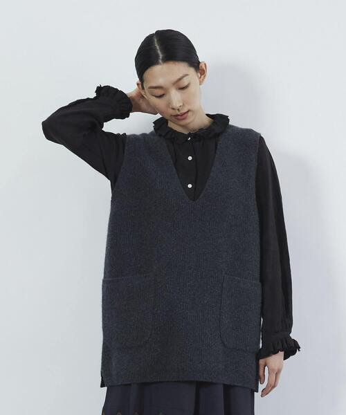 LOISIR（ロワズィール）の「ウールカシミヤ片畦ベスト（ベスト）」 - WEAR