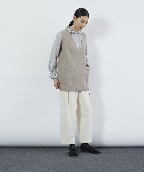 美品　LOISIR ロワズィール ウールカシミヤ片畦ベスト LOISIR（ロワズィール）の「ウールカシミヤ片畦ベスト（ベスト）」 - WEAR