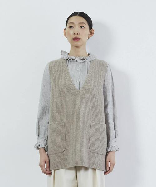 LOISIR（ロワズィール）の「ウールカシミヤ片畦ベスト（ベスト）」 - WEAR