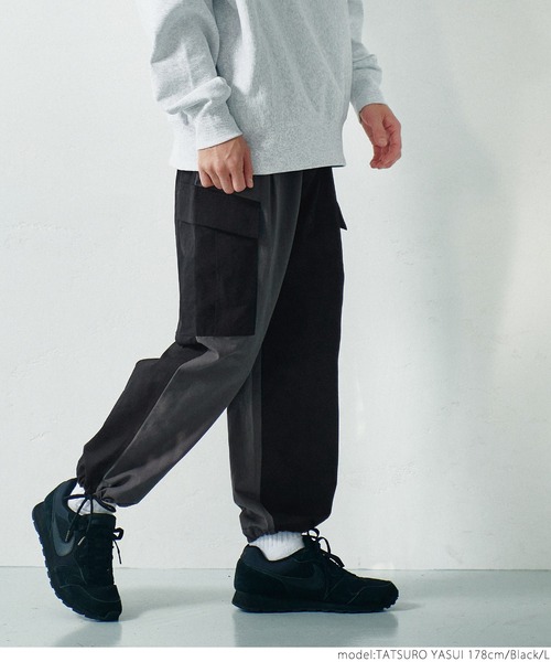 coca(coca)(コカ)の「メンズバイカラーカーゴパンツ(カーゴパンツ・メンズ・ブラック/カーキ・M/L/XL)」の9枚目の写真