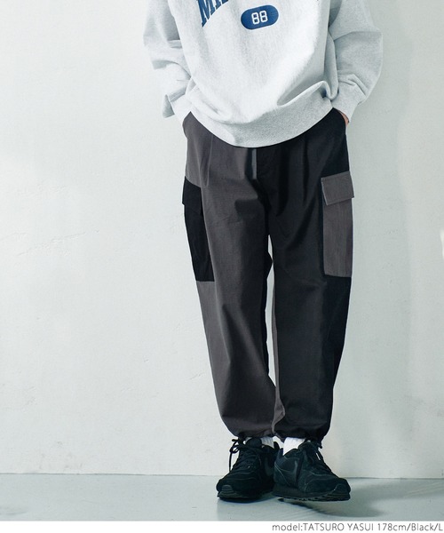 coca(coca)(コカ)の「メンズバイカラーカーゴパンツ(カーゴパンツ・メンズ・ブラック/カーキ・M/L/XL)」の8枚目の写真