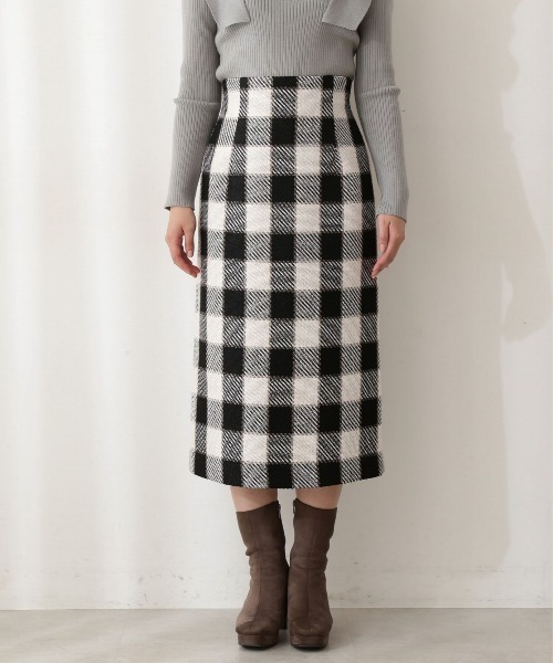 PROPORTION BODY DRESSING(プロポーションボディドレッシング)の「ギンガムツイードタイトスカート / 1212220007(スカート・レディース・ブラック/パープル/ダークグレー・MEDIUM/SMALL)」の8枚目の写真