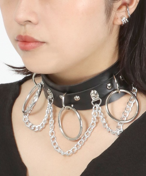 セール】#サブカルファッション シルバーチェーン・リング使いハード