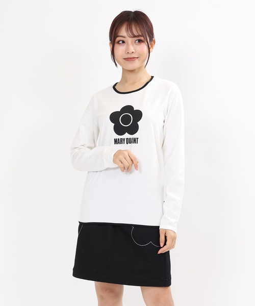 MARY QUANT♡アイオープナーデイジーロゴロング Tシャツ ブラック MARY QUANT♡アイオープナーデイジーロゴロング Tシャツ ブラック