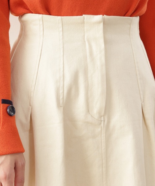 N.（N. Natural Beauty Basic）（エヌエヌナチュラルビューティーベーシック）の「◆タックウエストツイルフレアスカート（スカート・レディース・マスタード/クリーム/ベージュ・MEDIUM）」の20枚目の写真