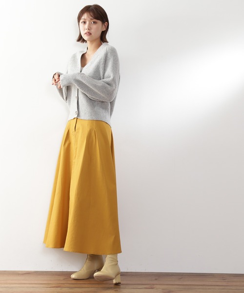 N.（N. Natural Beauty Basic）（エヌエヌナチュラルビューティーベーシック）の「◆タックウエストツイルフレアスカート（スカート・レディース・マスタード/クリーム/ベージュ・MEDIUM）」の16枚目の写真