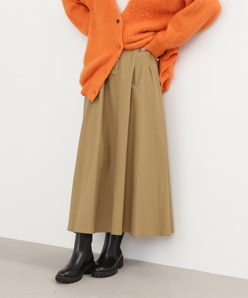 N.（N. Natural Beauty Basic）（エヌエヌナチュラルビューティーベーシック）の「◆タックウエストツイルフレアスカート（スカート・レディース・マスタード/クリーム/ベージュ・MEDIUM）」の22枚目の写真