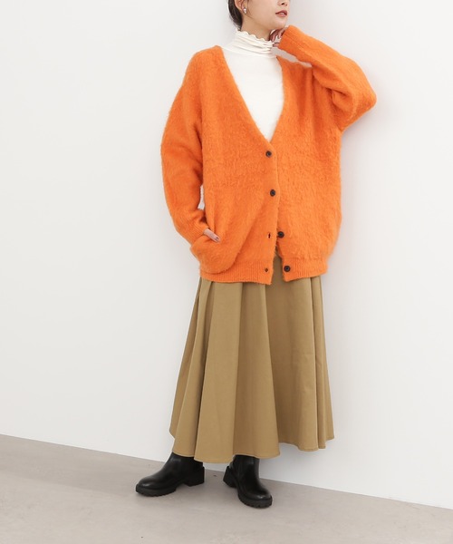 N.（N. Natural Beauty Basic）（エヌエヌナチュラルビューティーベーシック）の「◆タックウエストツイルフレアスカート（スカート・レディース・マスタード/クリーム/ベージュ・MEDIUM）」の4枚目の写真