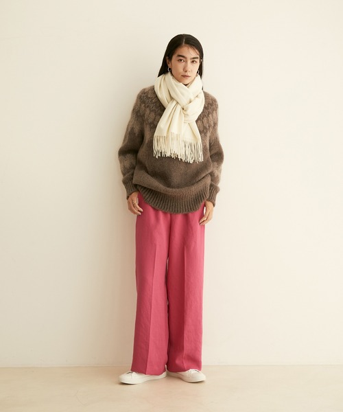 SALON adam et rope'(サロン アダム エ ロペ)の「カシミヤストール /無地・チェック(ストール/ショール・レディース・ベージュ/ホワイト/ブラック系その他/グレー/グレー系その他/ブルー系その他4・FREE)」の15枚目の写真