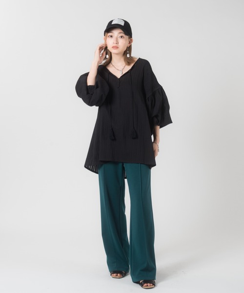 LAYMEE（レイミー）の「Munch line pants / ムンクラインパンツ（その他パンツ・レディース・ピンク/グリーン/ブラック・S/M）」の10枚目の写真