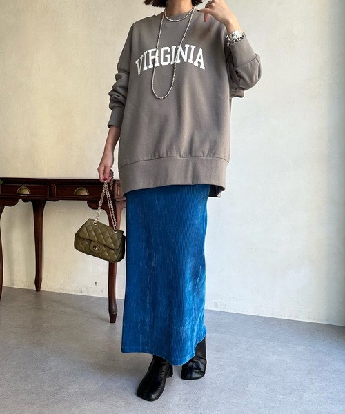 DouDou（ドゥドゥ）の「2WAY VIRGINIA 裏起毛ロゴスウェット（スウェット・レディース・ベージュ/グレー/オフホワイト・FREE）」の7枚目の写真