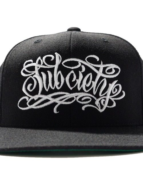 Subciety（サブサエティ）の「SNAP BACK CAP -EMOTION-（キャップ・メンズ・ブラック×ホワイト/グリーン/ブラック×ブラック・FREE）」の7枚目の写真