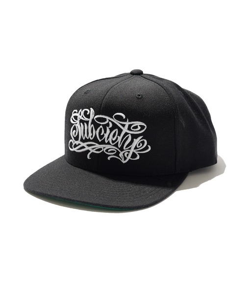 Subciety（サブサエティ）の「SNAP BACK CAP -EMOTION-（キャップ・メンズ・ブラック×ホワイト/グリーン/ブラック×ブラック・FREE）」の4枚目の写真