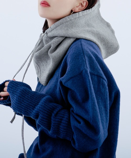 Ellno Loset（エルノロゼット）の「ニットバラクラバ（ニットキャップ/ビーニー・メンズ・ブラック/アイボリー/グレー/ブルー・FREE）」の3枚目の写真