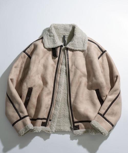 セール】フェイクムートンB-3ジャケット レディース メンズ（ムートン