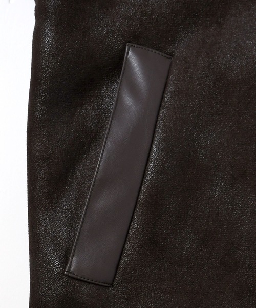 Ritzy（リッツィー）の「フェイクムートンB-3ジャケット レディース メンズ（ムートンコート・メンズ・キナリ/ブラウン/ブラック/ブラック系その他・MEDIUM/LARGE/X-LARGE）」の18枚目の写真