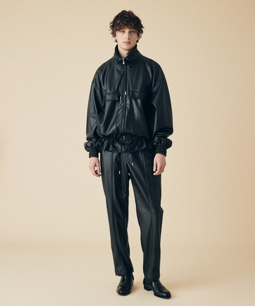 COLUMN（コラム）の「COLUMN / ヴィーガンレザートラックパンツ（その他パンツ・メンズ・ブラック/アイボリー・MEDIUM/LARGE）」の10枚目の写真