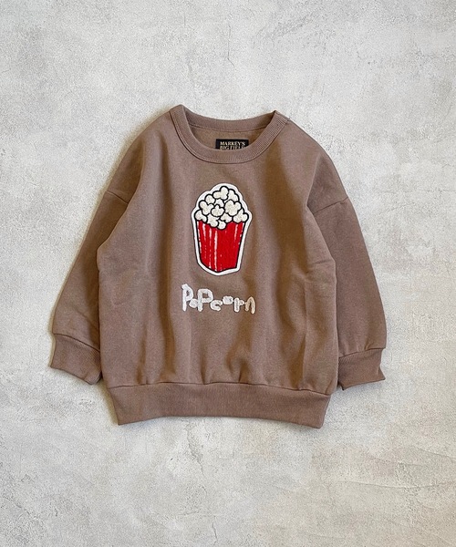 BIG FIELD（ビッグフィールド）の「ウラキモウサガラ刺繍トレーナー/裏起毛（80～150cm）（スウェット・キッズ・チャコール/モスグリーン/ブラウン/オフホワイト・80/90/95/100/110/120/130/140/150）」の4枚目の写真