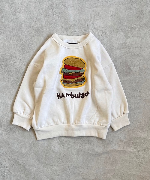 BIG FIELD（ビッグフィールド）の「ウラキモウサガラ刺繍トレーナー/裏起毛（80～150cm）（スウェット・キッズ・チャコール/モスグリーン/ブラウン/オフホワイト・80/90/95/100/110/120/130/140/150）」の2枚目の写真