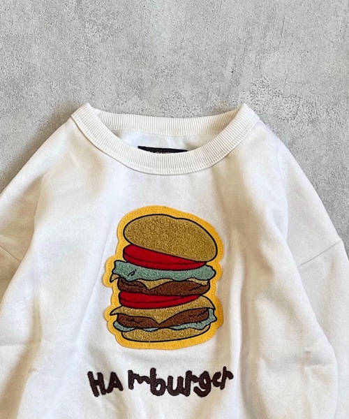 BIG FIELD（ビッグフィールド）の「ウラキモウサガラ刺繍トレーナー/裏起毛（80～150cm）（スウェット・キッズ・チャコール/モスグリーン/ブラウン/オフホワイト・80/90/95/100/110/120/130/140/150）」の10枚目の写真